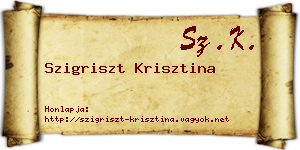 Szigriszt Krisztina névjegykártya