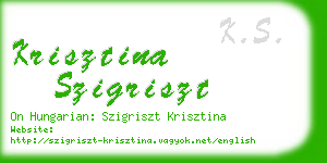 krisztina szigriszt business card
